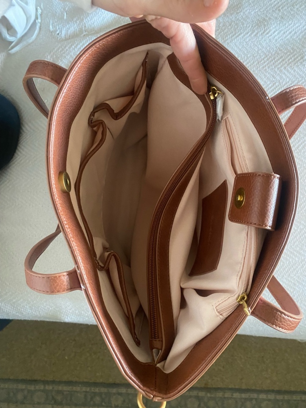 Great Ombre Tote Braided Brown Straps Lots of Pockets - Picture 7 of 9
